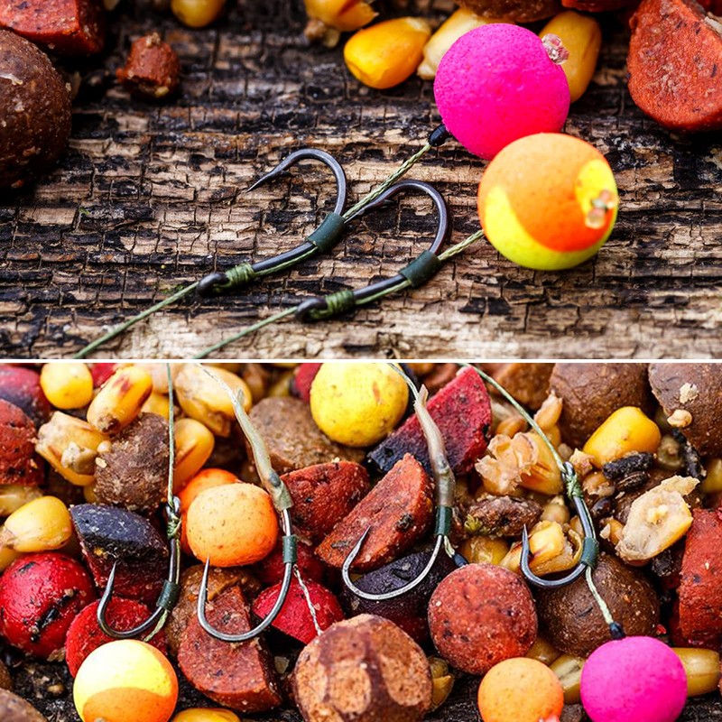 Luroad 50pcs Barbless Carp Coarse Eyed Fishing Hook Size 2,
