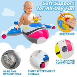 Toddler Pool Float with Seat | Airplane Inflatable Baby Floatie for Kids, Safe and Fun Pool Toy for Toddlers (Airplane)