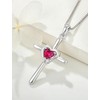 JIWOY Cross Necklace 925 Sterling Silver Religious Pendant Crucifix Heart