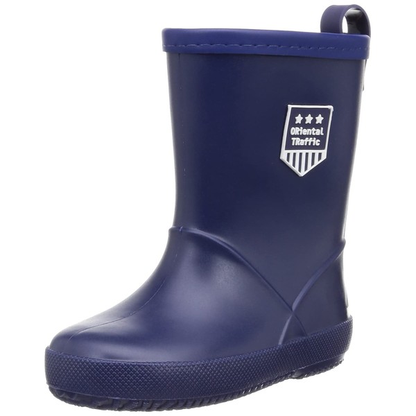 Oriental Traffic K-201 Kids Mid-Length Rain Boots, Lightweight, with Reflector Details, 2.5 - 10 years (15 - 22 cm), Rain Shoes for Boys/Girls, Unisex, Children's Shoes, navy