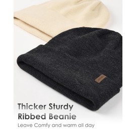 FURTALK Beanie for Men Women Cuffed Thick Knitted Unisex Winter Hat Beanies Skull Cap
