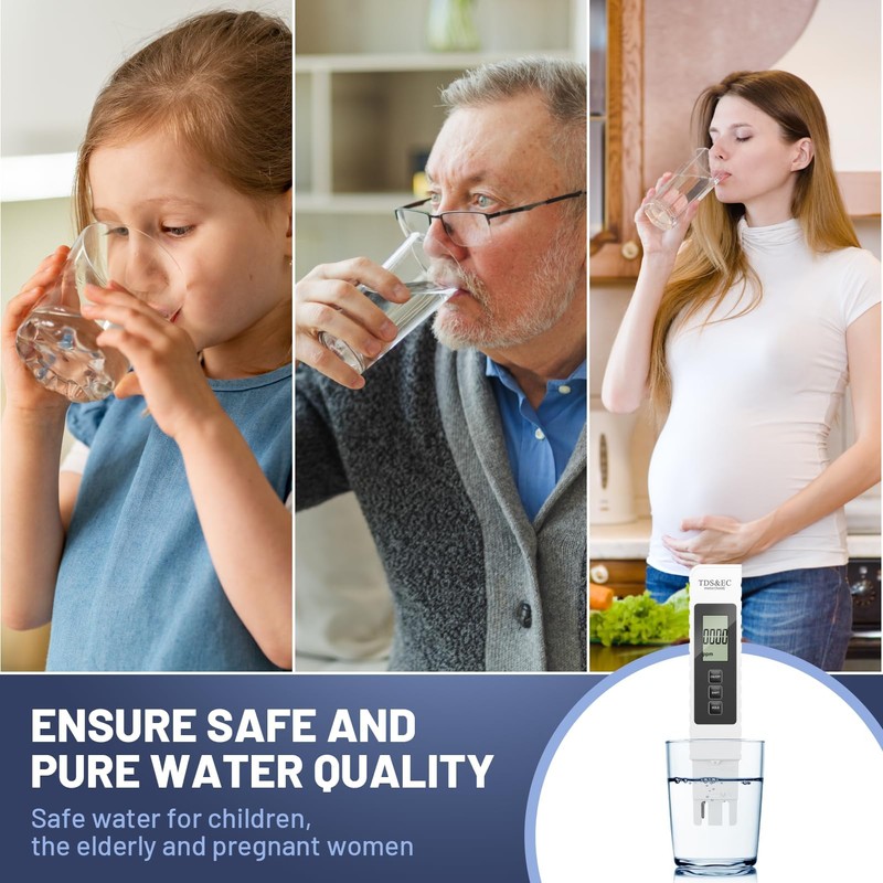 gliship TDS Meter Digital Water Tester, 3 in 1 TDS