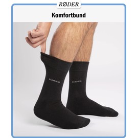 RØDER Premium Business Socken Herren 9er Pack Elastische, bequeme schwarze Herrensocken mit Komfortbund (39-42, Grau)