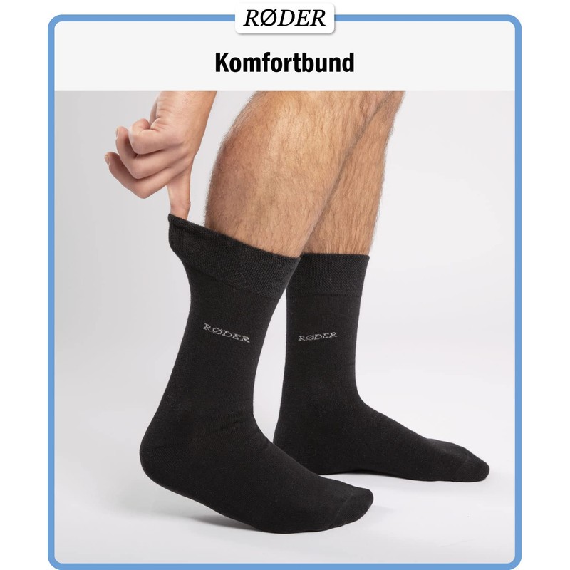 RØDER Premium Business Socken Herren 9er Pack Elastische, bequeme schwarze