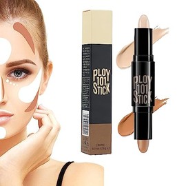 Corrector en Barra de Doble Extremo, Resaltar y Contorno 2 en 1 para Cuerpo, Cara y Nariz, Impermeable Bronzer Sombreado Maquillaje Stick (1#-contour, M)