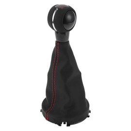 TUCKBOLD 6 Speed Manual Gear Shifter Knob with Cover for Mini Cooper F55 F56 Hatchback | Gearbox Stick Shifter Lever Knob Black Red Plastic Faux Leather 1 Pcs