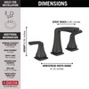 Delta Faucet Vesna Widespread Bathroom Faucet 3 Hole, Matte Black