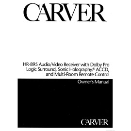 Carver HR-895 Receiver Owners Manual