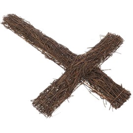 Alipis Cross Shape Grapevine Wreath, Easter Rattan Cross Wreath Frame Flower Wreath Rings Diy Wall Cross Decoration Rattan Wreath Garland Vine Branch for Easter Party