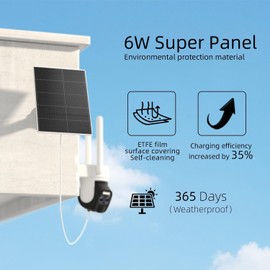 Rraycom 2K Solar Security Cameras Wireless Outdoor,360 View Ptz Camera for Home Security with Color Night Vision,Dual Lens 10x Zoom,2.4G WiFi,Siren Alarm,IP65 Waterproof,Compatible with Alexa