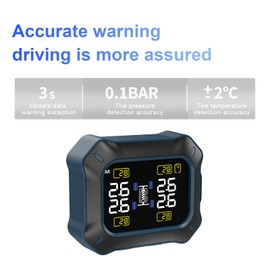 Easesuper ATV TPMS, 4-Wheel Tire Pressure and Temperature Monitoring System, Real-Time LCD Display, Waterproof Dustproof Anti-Theft, All-Weather for ATV UTV Off-Road Vehicles