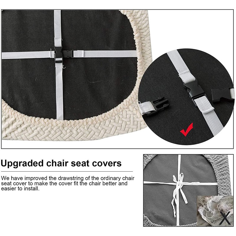 LANSHENG Waterproof Dining Chair Seat Covers Set of 2, Stretch