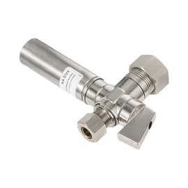 EFIELD 1/4 Turn Stop Straight Valve, 1/2" Nominal (5/8" OD) Compression x 3/8" OD With Stainless Steel Water Hammer Arrestor Chrome Plated Brass,(ARSTRVLV002)