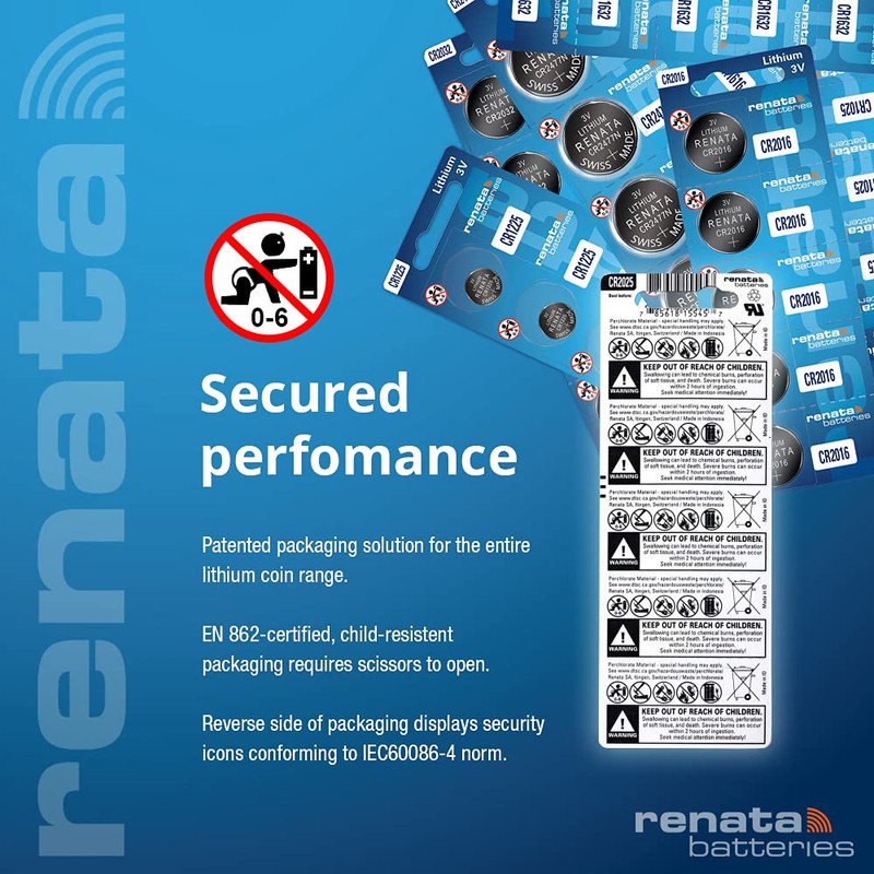 Renata CR2025 Batteries - 3V Lithium Coin Cell 2025 Battery