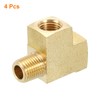 sourcing map Brass Tee Pipe Fitting, 1/4" NPT 3 Way
