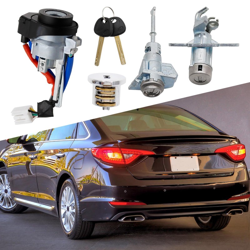 Full Door Lock Ignition Switch Cylinder, Replacement for Hyundai Sonata