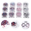 BIUDECO 12pcs Nail Art Lovers DIY Heart Shaped Nail Gems