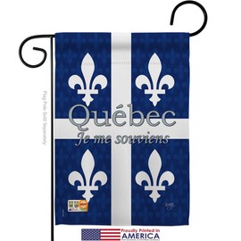 Quebec Garden Flag Set Wall Hanger Regional Canada Provinces Canadian Territories Region Country Particular Area Small Decorative Gift Yard House Banner Made In USA 13 X 18.5