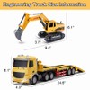 RC Semi Truck and Trailer & Excavator Toy Set -