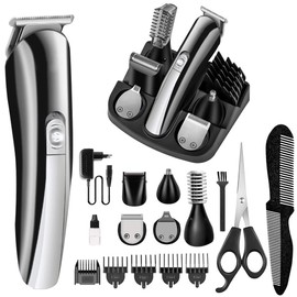 Yostyle Afeitador Eléctrica Y Barbero Eléctrico, Cortadora de Cabello Inalámbrica para Hombres, Afeitadora Eléctrica Recargable por USB, Kit de Aseo Todo en 1 para Cabello, Bigote y Nariz