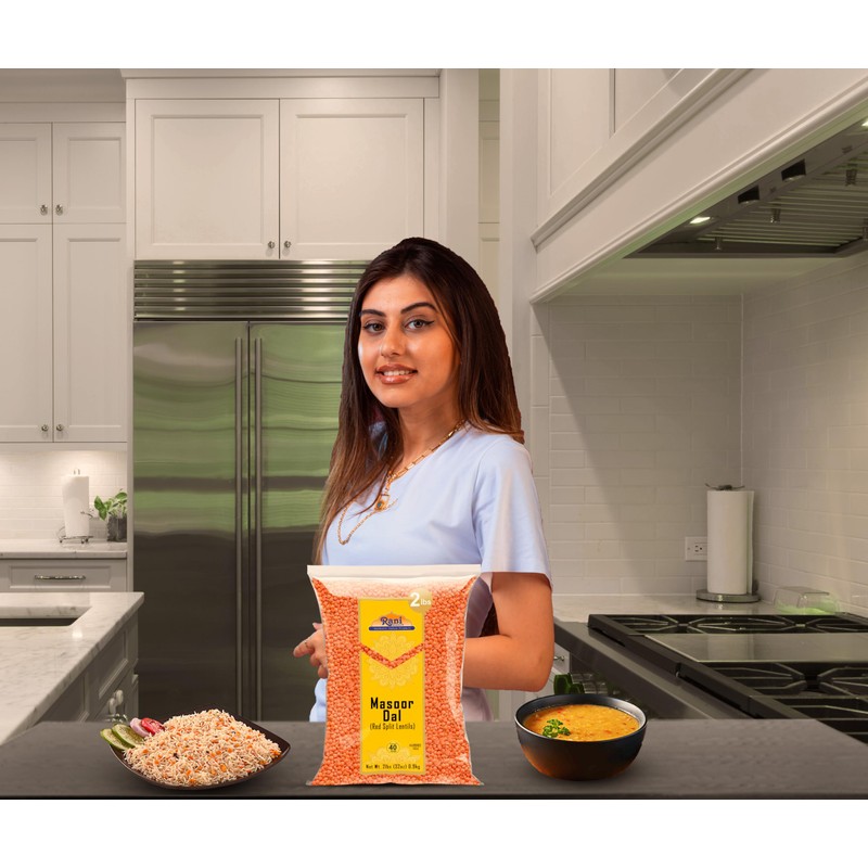 Rani Masoor Dal (Indian Red Lentils) Split Gram, 32oz (2lbs)