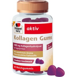 Doppelherz Collagen Gums - 1000 mg Collagen Hydrolyzate as Daily Serving - No Artificial Colours - 60 Gums with Blackberry Flavour
