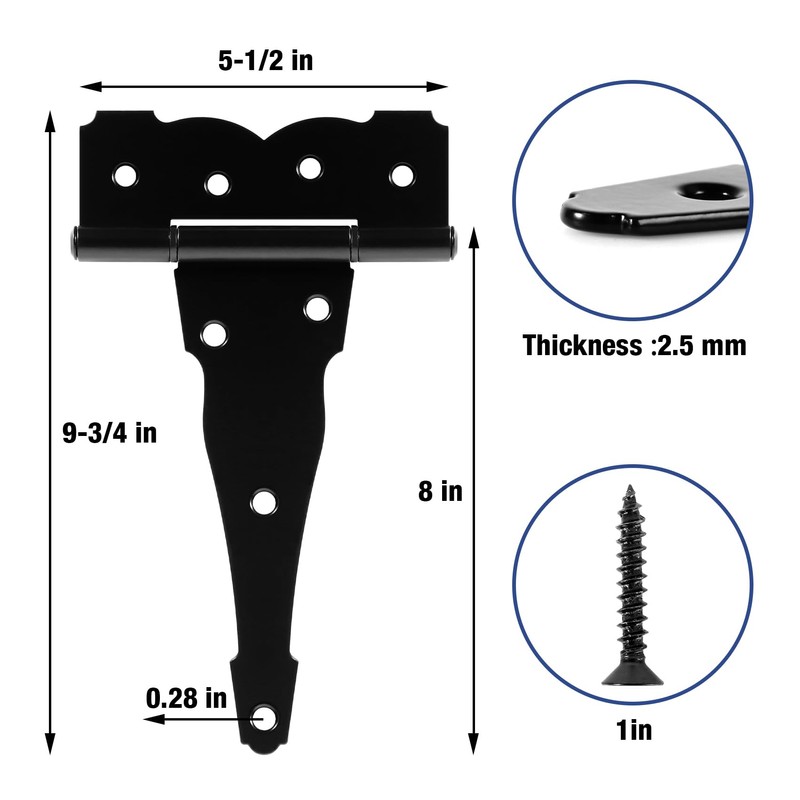 6 Pack Heavy Duty Gate Hinges 6 Inch Black Farm