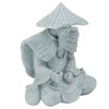 Fisherman Statue Sitting Fishing Old Man Figurine Small Desk Ornament