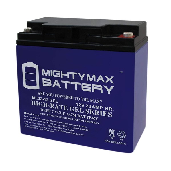 Mighty Max Battery 12V 22AH Gel Replaces Solar Booster Pac ES1217, ES1230, ESP5500