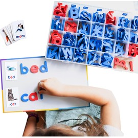 Magnetic Foam Letters for Kids - Classroom Alphabet Letters Kit 284 Pcs with CVC Cards - Classic ABC Board Magnets
