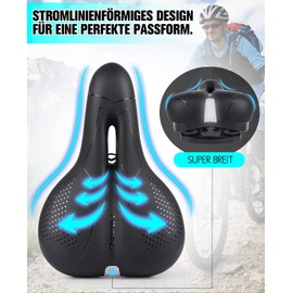 HASAGEI Bicycle Saddle Men's Comfortable Gel Saddle Women's Bicycle Saddle Gel Super Wide Soft and Comfortable MTB Saddle Shock Absorbing Ergonomic Bicycle Seat