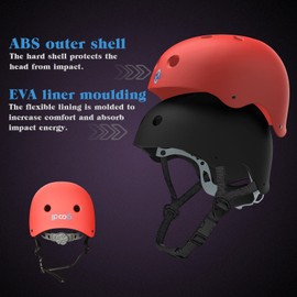 ipoob Adult Kayaking Canoe Whitewater Helmet (Matte Red, Large)