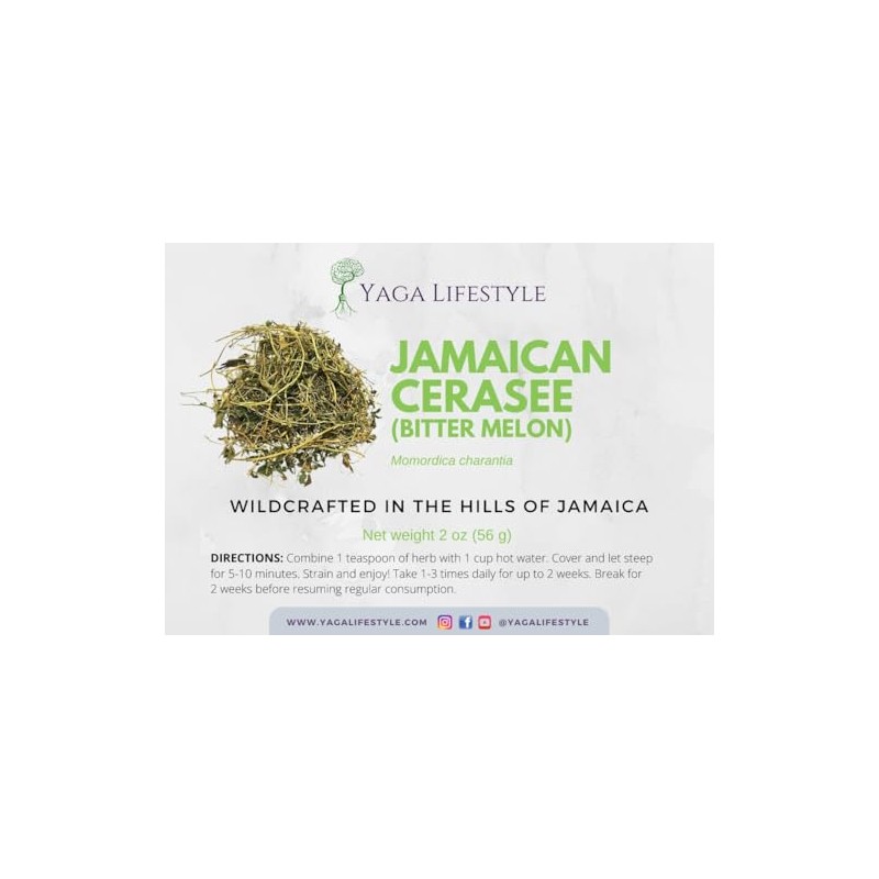 Cerasee Tea, Organic Bitter Melon, Momordica charantia, Wildharvested in Jamaica