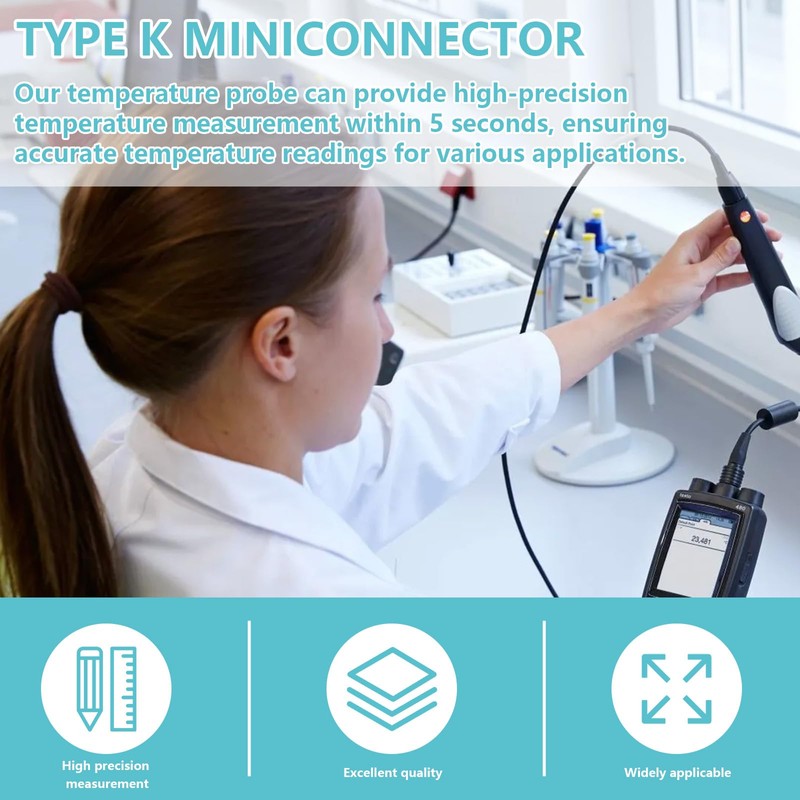 80BK-A Type K Thermocouple, Temperature Bead Probe, Clamp for Fluke