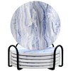 TIED RIBBONS Coasters for Drinks Set of 6 | Marble