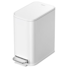 Cesun - Bote de basura pequeño para baño con tapa, cierre suave, pedal de paso, bote de basura de acero inoxidable de 5 litros/1.3 galones con cubeta interior extraíble, cesta de basura para baño