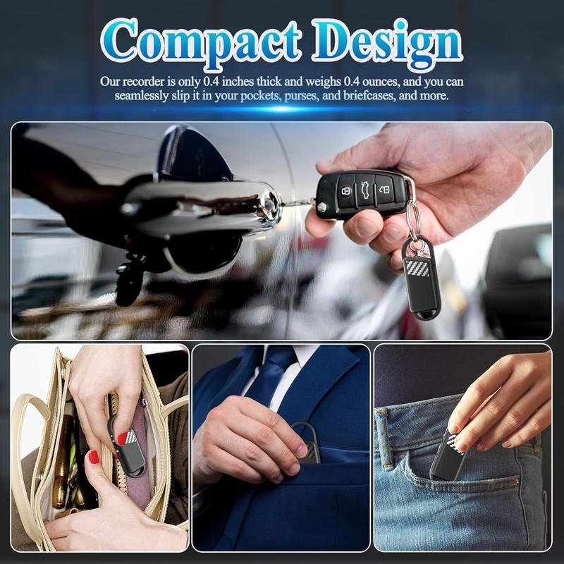 Chicnew 64GB Digital Voice Recorder with Playback - 750 Hours