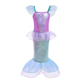 Lito Angels Mermaid Princess Ariel Costumes Dresses Fancy Party Summer Dress Age 2 Years Purple (Tag Number 90)