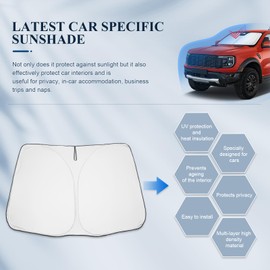 BIBIBO Ford Ranger T9 Sonnenschutz Frontscheibe Auto mit Ford Ranger T9 2023 2024, Auto Sonnenschutz Zertifizierte Qualität Frontscheibenabdeckung Faltbar mit UV-Schutz