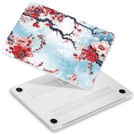 Yebiseven Case for M3 MacBook Pro 16 inch 2023 2021 Release A2991/A2485 A2780 M2 M1 Pro/Max, Hard Shell Case with Keyboard Cover & Screen Film & OTG Adapter & 2 Webcam Covers, Natural Flowers