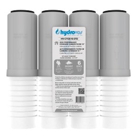 HYDROVOS 10" x 2.5" Whole House Water Filter, CTO Carbon Water Filter Replacement, High Efficiency 2-in-1 GAC & PP Removes Sediment, Chlorine, Pack of 4