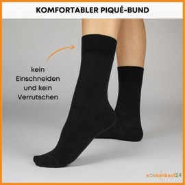 10 pairs of premium socks for men and women made of combed cotton with comfort waistband without pressing seam., black