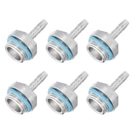 MECCANIXITY Hose Barb Fittings G1/4 x 4mm Thread Male Aluminum Pipe Fitting Adapter for Water Cooling System Pack of 6