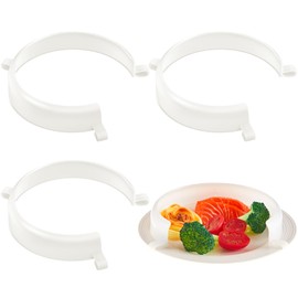 Landical 3 Pcs Clip On Plate Guard for Eating Spill Proof Food Guard for Plates Self Feeding Dining Assistive for Elderly Disabled Handicapped Adults Scooping Food, Fits Most 9" to 12" Plates