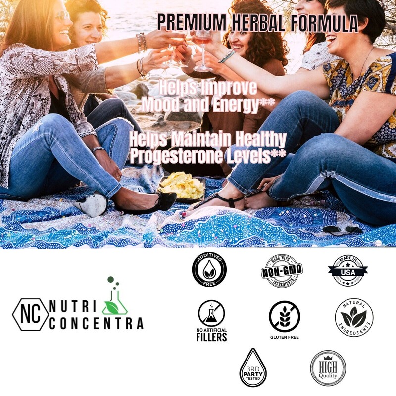 NutriConcentra Premenstrual Syndrome Reduce, Biomedical Formula, 90 Caps, Increase Hormone.
