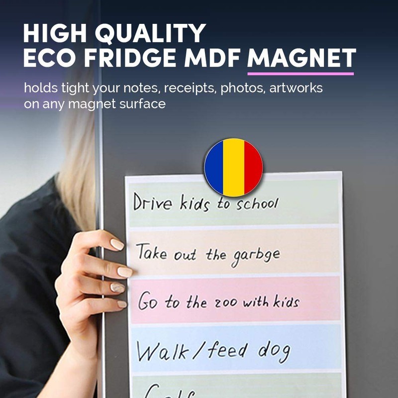 1 x Round MDF Magnet - Romania Flag Romanian Travel