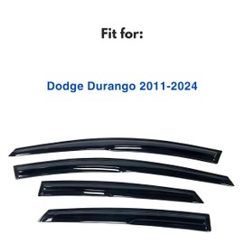 IG Window Visor Compatible with Dodge Durango 2011-2024, 4PC Rain Guard Tape-On Durable Side Vent Window Deflector Mugen Style, 2011 2012 2013 2014 2015 2016 2017 2018 2019 2020 2021 2022 2023 2024