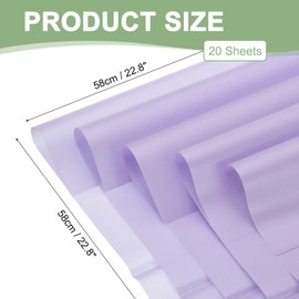 PATIKIL Flower Gift Wrapping Paper, 20 Sheets Waterproof Bouquet Paper Solid Color Wrap Florist Papers for Wedding DIY Craft Graduation Valentine Mother's Day, Purple