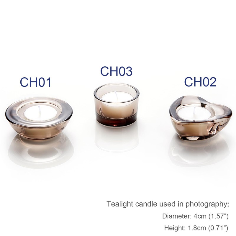 ELIVIA Grey Tealight Candle Holders - Set of 12, Round