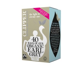 Clipper Organic Earl Grey Tea Bags | Natural, Unbleached, Plant-Based Biodegradable & Non GM Black Tea | Eco Conscious & Fair Trade Tea Bags | Individually Wrapped (40 Teabags)